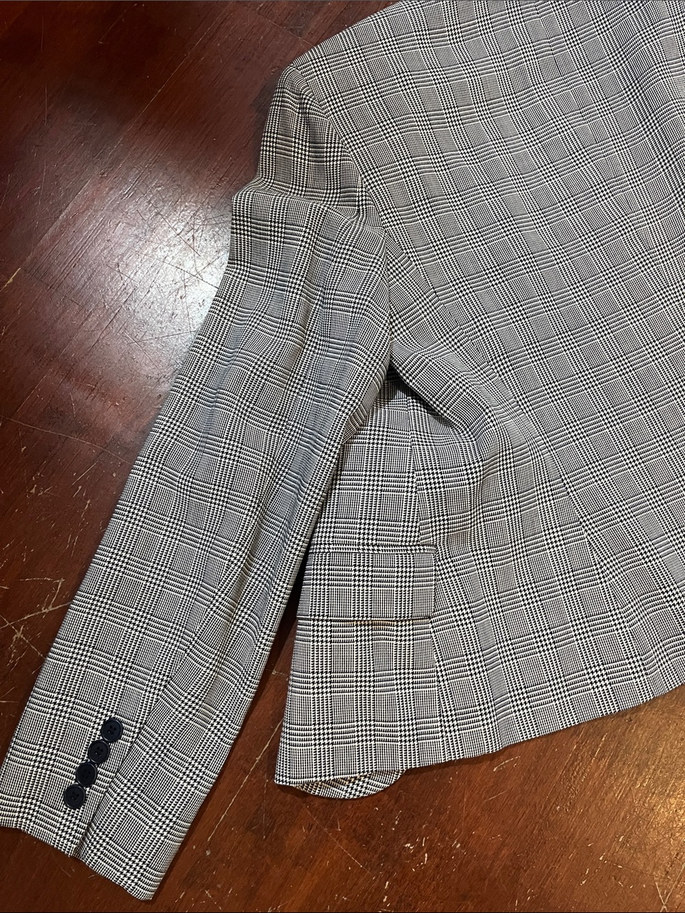Lauren Ralph Lauren Gray and Black Glen Plaid Blazer - Picture 7 of 9